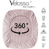 Plush Supersoft Jumbo Cord Ribbed Fitted Sheet Deep Box Blush - Blush / Superking