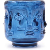 Royal Blue Buddha Faces Candle Jar Meditation Decor Accent - Royal Blue - image 1