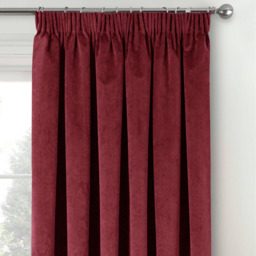 Oxford Blackout Velvet Supersoft Tape Top Single Door Curtain - Red - thumbnail 3
