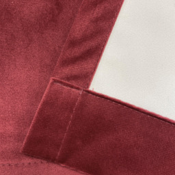 Oxford Blackout Velvet Supersoft Tape Top Single Door Curtain - Red - thumbnail 2
