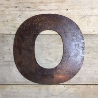 Personalised Metal lettering , Personalised Gift , Rusty Chunky Letter O - Rusted