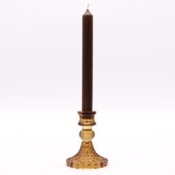 Vintage Amber Dinner Candle Holder Antique Style, Warm Ambiance - Brown - thumbnail 2