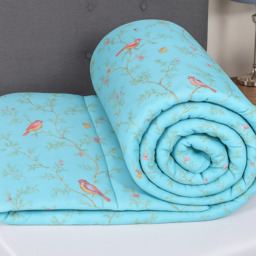 Washable 2.5 Tog Quilt and Pillowcase Set - Blue / Single - thumbnail 3