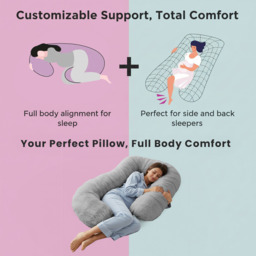 Luxury Supersoft Supporting Body Maternity Pillow - Silver - thumbnail 2