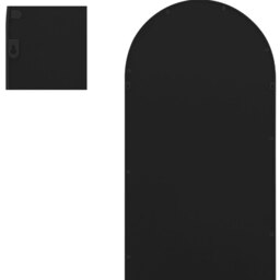Arcus Window Framed Arch Leaner Garden Wall Mirror - Black / 170cm - thumbnail 5