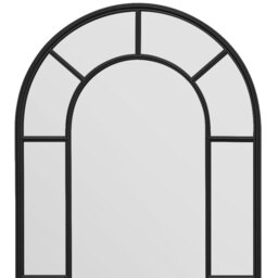 Arcus Window Framed Arch Leaner Garden Wall Mirror - Black / 170cm - thumbnail 3
