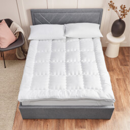 Thick Quilted Mattress Topper  - White / Small Double - thumbnail 3