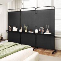 3-Panel Folding Room Divider - Grey - image 1