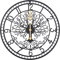 Metal Minimalist Arabic Numerals Wall Clock - Black - thumbnail 2
