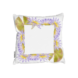 Gold  Purple Flowers Outdoor Cushion - Yellow / 60cm - thumbnail 2
