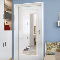 Rectangular Over-Door Mirror with Adhesive Wall Hooks and Stickers - Gold / 4.2kg - thumbnail 1