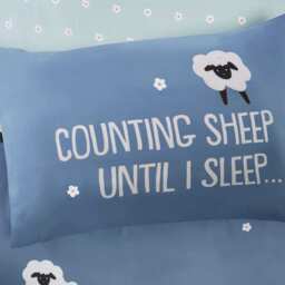 Counting Sheep Microfibre Duvet Set - Blue / Single - thumbnail 2