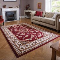 Rug Quality Traditional Classic Oriental Living Room Bedroom Red Rug - Sherborne Red / 170cm - image 1