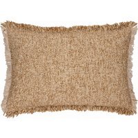 Doze Reversible Fringed Cushion 40 x 60cm - Biscuit / Feather - thumbnail 1