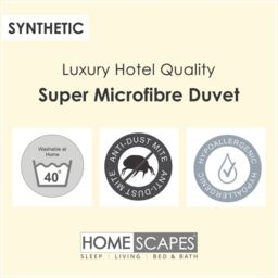 Homescapes Kids 4.5 Tog Super Microfibre Duvet Pillow Set - White - thumbnail 2