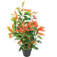 Artificial Red and Green Ficus Plant - Red