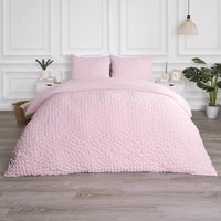 Geo Seersucker Duvet Set - Blush Pink / Double - thumbnail 1