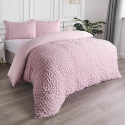 Geo Seersucker Duvet Set - Blush Pink / Double - thumbnail 3