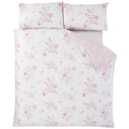 PH Sadie Floral Polycotton Duvet Set With Pillowcase - Rose / Superking - thumbnail 3