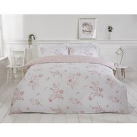 PH Sadie Floral Polycotton Duvet Set With Pillowcase - Rose / Superking - thumbnail 1