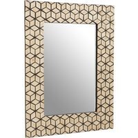 Sunburst Wooden Wall Mirror with Nail head - Gold