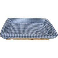 Rectangular Flat Split Willow Wicker Tray - Blue