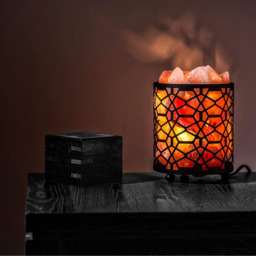 Himalayan Salt Lamp Metal Baskets - Black / Aztec - thumbnail 5