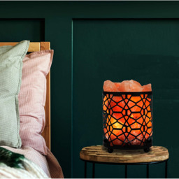 Himalayan Salt Lamp Metal Baskets - Black / Aztec - thumbnail 3