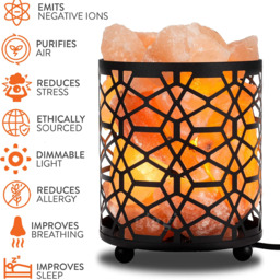 Himalayan Salt Lamp Metal Baskets - Black / Aztec - thumbnail 4
