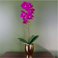 46cm Real Touch Artificial Orchid in Decorative Pot - Pink