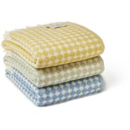 Jacquard Spot Wool Throw - Oil Yellow - thumbnail 2
