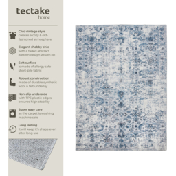 Vintage Rug Amara - faded design, machine washable, non-slip - Blue / 274cm - thumbnail 2