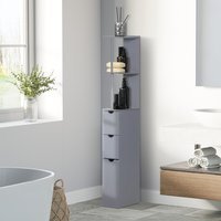 HOMCOM Tall Bathroom Cabinet Bathroom Storage Cabinet with Drawers - Grey