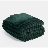 Faux Fur Thick Rib Throw - Green - image 1