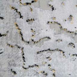 Metallic Distressed Abstract Area Rug - Grey & Gold / 230 x 160cm - thumbnail 5
