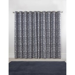 Harrow Lined Eyelet Jacquard Curtains - Navy / 183cm / 228cm - thumbnail 4