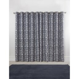 Harrow Lined Eyelet Jacquard Curtains - Navy / 183cm / 228cm - thumbnail 5