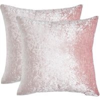 Sienna Luxury Crushed Velvet Cushion Covers - Pink / 2