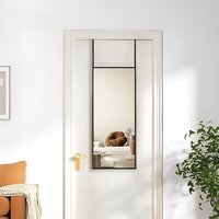 Rectangular Metal Frame Door Mirror - Black / 78cm - thumbnail 1