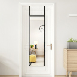 Rectangular Metal Frame Door Mirror - Black / 78cm - thumbnail 2