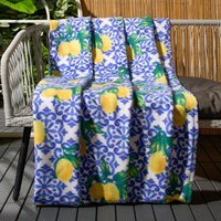 Lemon Throw Blanket - Blue