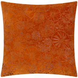 Picking Patch Embroidered Velvet Cushion - Pumpkin / Polyester - thumbnail 2