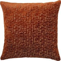 Delphi Velvet Jacquard Cushion - Rust