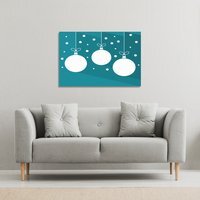 Green Christmas Baubles Gallery Canvas - Blue / 41cm / 61cm - thumbnail 1