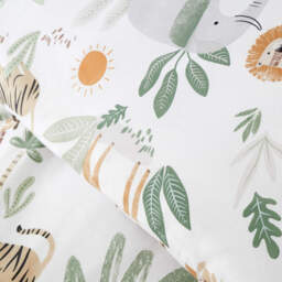 Jungle Safari Kids Bedding Duvet Cover Set - Ivory / Junior - thumbnail 2
