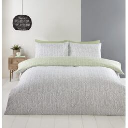 Helston Duvet Cover Set - Green / Single - thumbnail 2