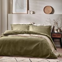 Waffle Textured Duvet Cover Set - Olive / Single - image 1