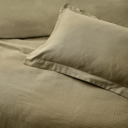Waffle Textured Duvet Cover Set - Olive / Single - thumbnail 2