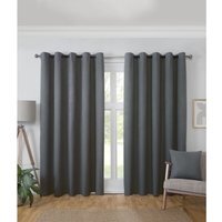 Linden Blackout Curtain - Charcoal / 168cm / 137cm