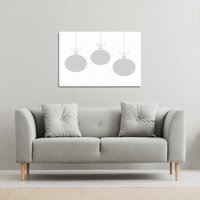 Three Hanging Christmas Baubles Gallery Canvas - White / 31cm / 41cm - image 1